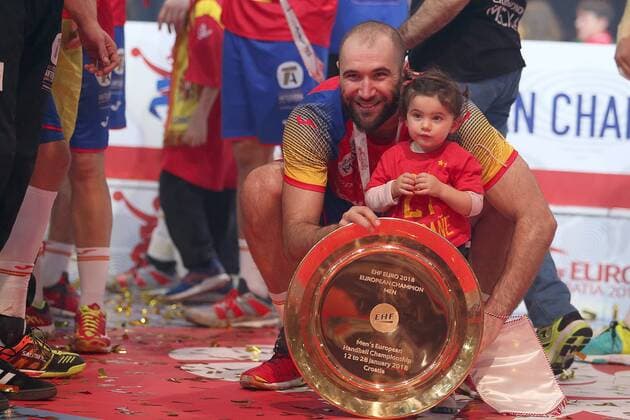Handball EM Finale, Spanien ist Europameister European Handball Championship, handball players with their families 28.01.2018., Croatia, Arena Zagreb, Zagreb - European Handball Championship, handball players with their families. Joan Canellas  GoranxStanzl PIXSELL