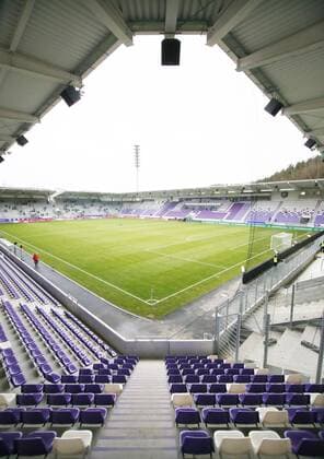 Aue 28 01 2018 Erzgebirgsstadion Football 2 Bundesliga 20 game day FC Erzgebirge Aue vs BSV Eintracht Braunschweig 1 3 1 2 In the image view of stadium Sitzpätze seat
