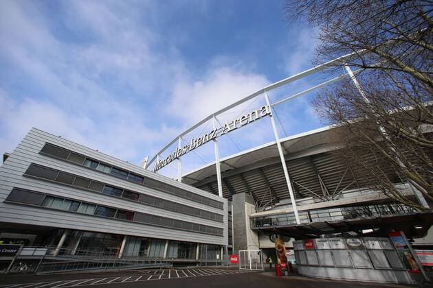 27 01 2018 football GER 1 Bundesliga season 2017 2018-20 game day VfB Stuttgart FC Schalke 04 0 2 Mercedes Benz arena exterior view xrtx