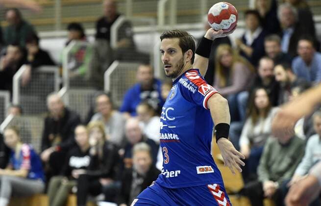 01 02 2018 handball season 2017 2018 test game friendly match HC Erlangen HCE ThSV Eisenach Michael Haaß Haass 13 HC Erlangen HCE