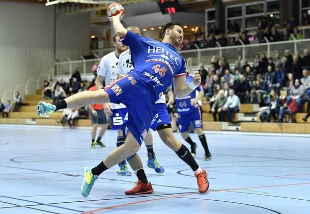01 02 2018 handball season 2017 2018 test game friendly match HC Erlangen ThSV Eisenach Jonas of Taheri Taheri 46 HC Erlangen HCE HCE