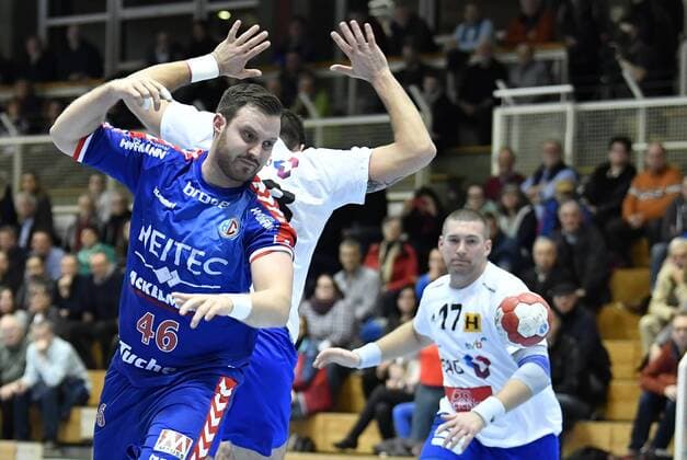 01 02 2018 handball season 2017 2018 test game friendly match HC Erlangen ThSV Eisenach Jonas of Taheri Taheri 46 HC Erlangen HCE HCE