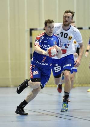 01 02 2018 handball season 2017 2018 test game friendly match HC Erlangen HCE ThSV Eisenach Jonas link 7 HC Erlangen HCE before Matthias Gallagher 10 ThSV Eisenach