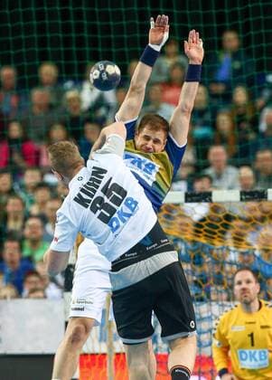 DHB all star game handball Leipzig 02 02 2018 arena Leipzig handball DHB all star game 2018 In the Julius Kühn Kühn v l Germany and Kresimir Kozina all-stars