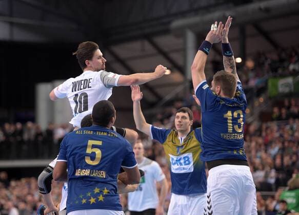 Fabian Walter GER 10 in the attack at the all star game 2018 in the German national team against Bundesliga handball selection on 02 02 2018 in Leipzig Sachsen Leipzig Copyright: xEIBNER ChristianxModlax EP_CMA