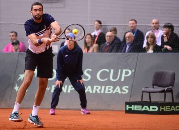 PXL_Davis Cup, first round, Croatia - Canada, doubles 03.02.2018., Gradski vrt, Osijek, Croatia - Davis Cup by BNP Paribas first round, Croatia - Canada, doubles, Marin Cilic, Ivan Dodig - Daniel Nestor, Vasek Pospisil. Marin Cilic. MarkoxPrpic PIXSELL