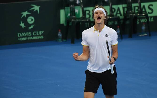 Davis Cup World Group Australia Germany in Brisbane Sascha Zverev Germany wins the ultimate 3 point victory over Australia
