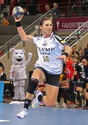 04 02 2018 Ludwigsburg Germany handball Chamions League women season 2017 2018 SG BBM Bietigheim vs Vardar Skopje Karolina in Kudlacz GLOC BBM