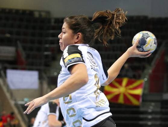 04 02 2018 Ludwigsburg Germany handball Chamions League women season 2017 2018 SG BBM Bietigheim vs Vardar Skopje Martine Smeets BBM