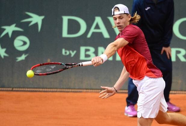Davis Cup - Coric VS Shapovalov 04.02.2018., City sports hall, Osijek - 1. round of Davis Cup, Croatia-Canada, third day, 4. match, Borna Coric - Denis Shapovalov. Denis Shapovalov.  MarkoxPrpic PIXSELL