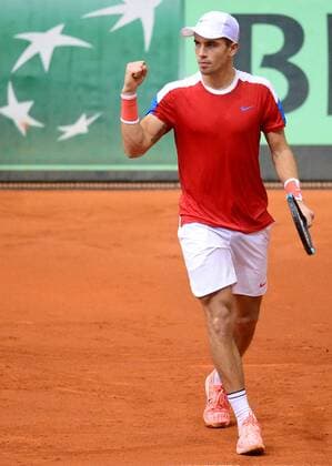 Davis Cup - Coric VS Shapovalov 04.02.2018., City sports hall, Osijek - 1. round of Davis Cup, Croatia-Canada, third day, 4. match, Borna Coric - Denis Shapovalov. Borna Coric.  MarkoxPrpic PIXSELL