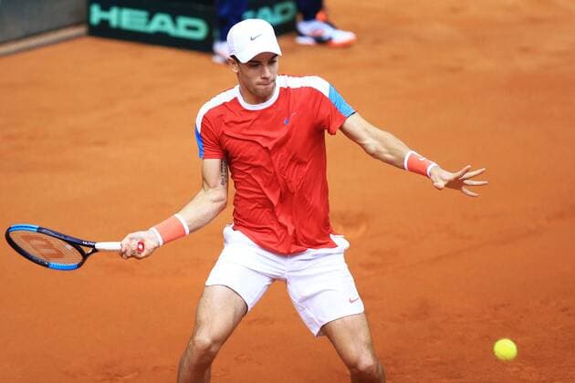 Davis Cup - Coric VS Shapovalov 04.02.2018., City sports hall, Osijek - 1. round of Davis Cup, Croatia-Canada, third day, 4. match, Borna Coric - Denis Shapovalov. Borna Coric.  DavorxJavorovic PIXSELL