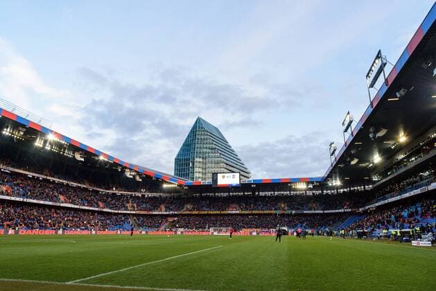 Football RSL 17 18 FC Basel 1893 FC Lugano 04 02 2018 the stadium at half-time at the Raiffeisen Super League soccer game between FC Basel 1893 and FC Lugano on Sunday the 04 February 2018 in the St Jakob Park in Basel xGRGx