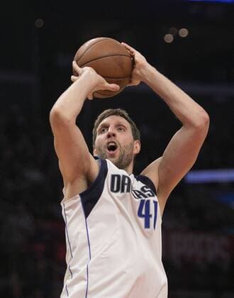 February 5, 2018 - Los Angeles, California, U.S - Dirk Nowitzki 41 of the Dallas Mavericks takes a shot during their NBA Basketball Herren USA game with the Los Angeles Clippers on Monday February 5, 2018 at the Staples Center in Los Angeles, California. Clippers defeat Mavericks, 104-101. Clippers defeat Mavericks, 104-101 - ZUMAp124 20180205_zaa_p124_016 Copyright: xJavierxRojasx