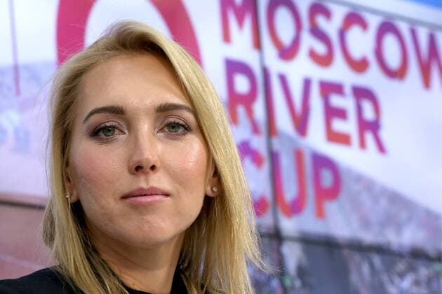 MOSCOW, RUSSIA - FEBRUARY 6, 2018: Russian Olympic tennis champion Elena Vesnina attends a press conference PK Pressekonferenz ahead of the 2018 Moscow River Cup, a new tennis tournament scheduled by the Women s Tennis Association WTA Tennis Damen to start on July 23 in Moscow. Vladimir Gerdo TASS  TS0726FB