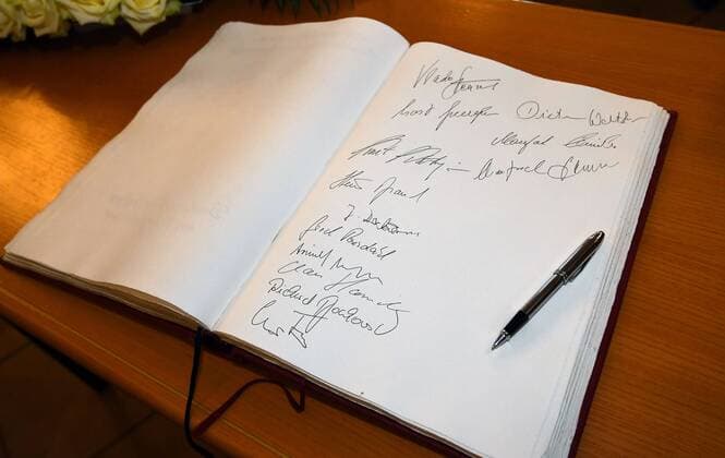 05 02 2018 xjhx handball receiving the world champion of 1978 in Aschaffenburg, Germany emspor v l Golden Book Aschaffenburg