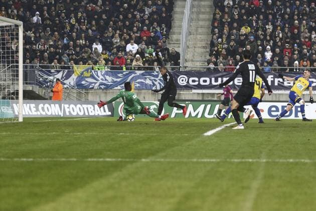 February 6, 2018 - Sochaux, France - Mbappe Lottin Kylianof PSG during French League Cup round of sixteen football match between Sochaux (FCSM) and Paris Saint-Germain (PSG), on February 6, 2018 at the Auguste Bonal stadium in Sochaux, France. Sochaux v Paris Saint Germain - French Cup  - ZUMAn230 20180206_zaa_n230_520 Copyright: xElyxandroxCegarrax