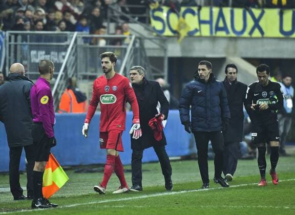 Carton rouge Trapp Kevin FOOTBALL : Coupe de France 8 e de Finale - Sochaux vs PSG 06 02 2018 MAO Panoramic 