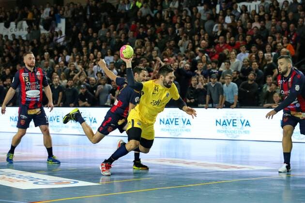 (GFCA Handball) vs Nikola Karabatic (PSG Handball) HANDBALL : GFC Ajaccio vs Paris Saint Germain - Coupe De France - 07 02 2018 GerardPierlovisi Panoramic 
