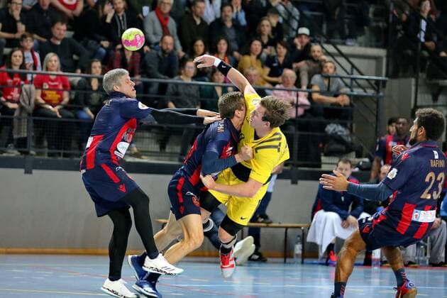 (GFCA Handball) vs Sander Sagosen (PSG Handball) HANDBALL : GFC Ajaccio vs Paris Saint Germain - Coupe De France - 07 02 2018 GerardPierlovisi Panoramic 