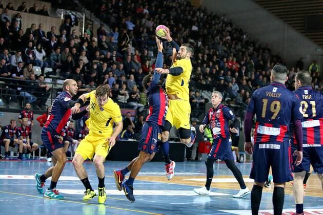 (GFCA Handball) vs Nikola Karabatic (PSG Handball) HANDBALL : GFC Ajaccio vs Paris Saint Germain - Coupe De France - 07 02 2018 GerardPierlovisi Panoramic 