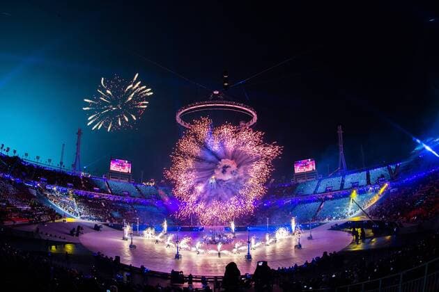 180209 Fireworks during the Opening Ceremony of the 2018 Winter Olympics on February 9 2018 in Pyeongchang Photo Joel M BILDBYR N code JM 87612  Copyright: JOELxMARKLUND BB180209JM169