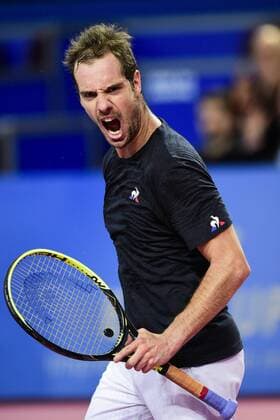 joie de Richard Gasquet (Fra) TENNIS : Open Sud de France 2018 - Montpellier - 09 02 2018 JBAutissier Panoramic 