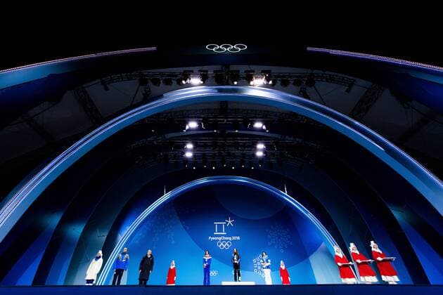 180210 Silver medalist Marit Bj ¿color of Norway gold medalist Charlotte Kalla of Sweden and the bronze medalist Krista Pärmäkoski of Finland at the medal ceremony for the Women s Team Sprint during the 2018 Winter Olympics on February 10 2018 in Pyeongchang Photo Jon Olav Nesvold BILDBYR N code JE 160152  Copyright: JONxOLAVxNESVOLD BB180210BB247