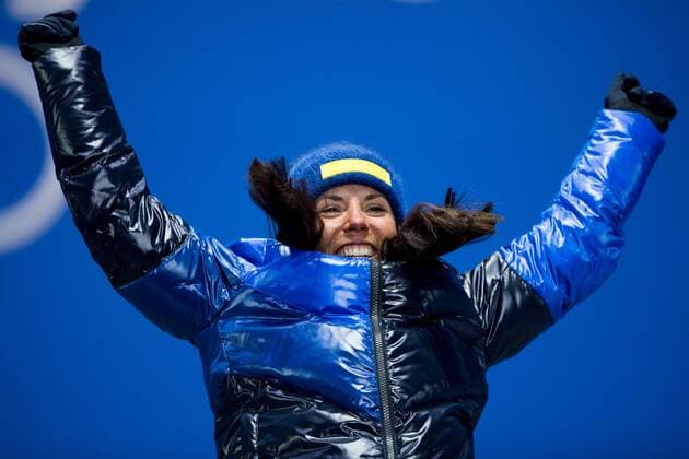 180210 Charlotte Kalla of Sweden at the medal ceremony for the Women s Team Sprint during the 2018 Winter Olympics on February 10 2018 in Pyeongchang Photo Jon Olav Nesvold BILDBYR N code JE 160152  Copyright: JONxOLAVxNESVOLD BB180210BB279