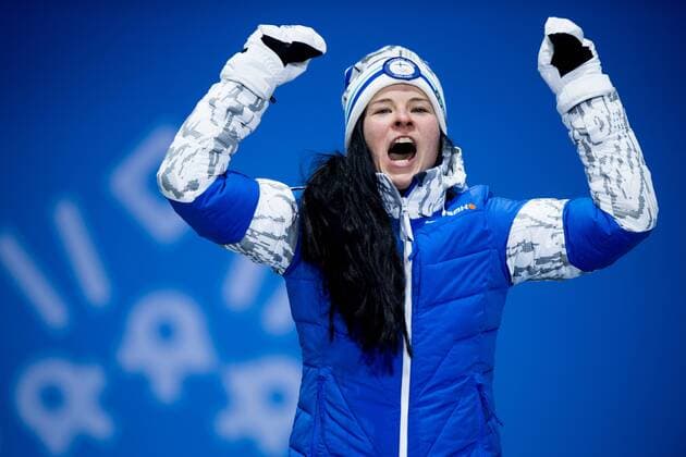 180210 Bronze medalist Krista Pärmäkoski of Finland at the medal ceremony for the Women s Team Sprint during the 2018 Winter Olympics on February 10 2018 in Pyeongchang Photo Jon Olav Nesvold BILDBYR N code JE 160152  Copyright: JONxOLAVxNESVOLD BB180210BB292