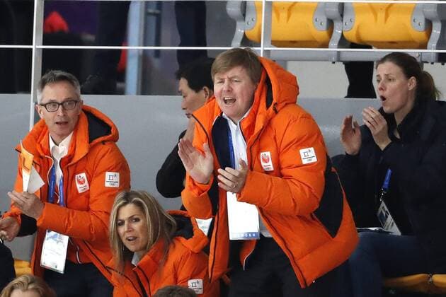 Bilder des Tages - SPORT GANGNEUNG , 10-02-2018 , Gangneung Oval , 3000 meter dames , Koningin Maxima met Koning Willem-Alexander OS2018: 3000 meter dames  x1959212x