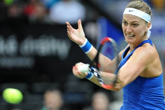 February 10, 2018 - Prague, Czech Republic - Czech tennis player Petra Kvitova during in their Fed Cup match between Czech Republic v Switzerland in Prague, Czech Republic, February 10, 2018. Fed Cup, Czech Republic v Switzerland in Prague - ZUMAr156 20180210_zap_r156_003 Copyright: xSlavekxRutax