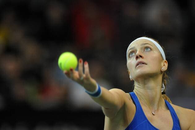 February 10, 2018 - Prague, Czech Republic - Czech tennis player Petra Kvitova during in their Fed Cup match between Czech Republic v Switzerland in Prague, Czech Republic, February 10, 2018. Fed Cup, Czech Republic v Switzerland in Prague - ZUMAr156 20180210_zap_r156_004 Copyright: xSlavekxRutax