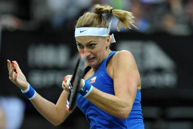 February 10, 2018 - Prague, Czech Republic - Czech tennis player Petra Kvitova during in their Fed Cup match between Czech Republic v Switzerland in Prague, Czech Republic, February 10, 2018. Fed Cup, Czech Republic v Switzerland in Prague - ZUMAr156 20180210_zap_r156_005 Copyright: xSlavekxRutax