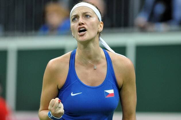 February 10, 2018 - Prague, Czech Republic - Czech tennis player Petra Kvitova during in their Fed Cup match between Czech Republic v Switzerland in Prague, Czech Republic, February 10, 2018. Fed Cup, Czech Republic v Switzerland in Prague - ZUMAr156 20180210_zap_r156_008 Copyright: xSlavekxRutax