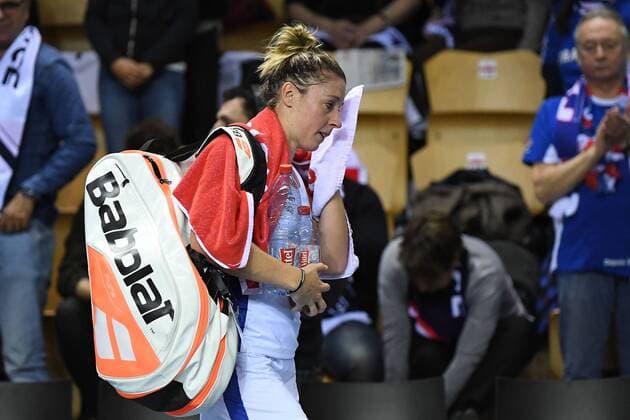 Pauline Parmentier (FRA) TENNIS : Fed Cup - FRA vs BEL - 10 02 18 VirginieBouyer Panoramic 