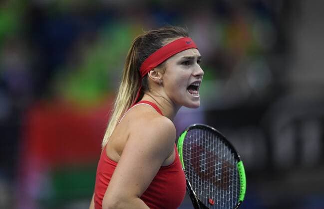Belarus team from left Aryna Sabalenka Belarus