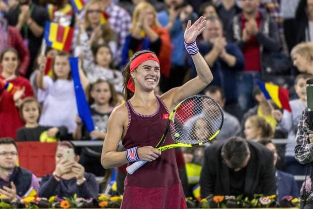 February 10, 2018: Sorana Cirstea (ROU) during the FED Cup by BNP 2018 game between Romania and Canada at Sala Polivalenta, Cluj-Napoca, Romania ROU. Copyright: Cronos Catalin Soare  Copyright: xCronos CatalinxSoarex crfcs10022018118439