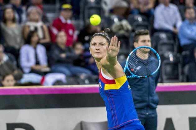 February 10, 2018: Irina Begu (ROU) during the FED Cup by BNP 2018 game between Romania and Canada at Sala Polivalenta, Cluj-Napoca, Romania ROU. Copyright: Cronos Catalin Soare  Copyright: xCronos CatalinxSoarex crfcs10022018118500