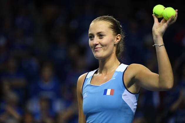 Bilder des Tages - SPORT Kristina Mladenovic (FRA) TENNIS : Fed Cup - FRA vs BEL - 10 02 18 VirginieBouyer Panoramic 