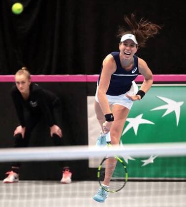 TENNIS - ITF Fed Cup TALLINN,ESTONIA,10.FEB.18 - TENNIS - ITF Fed Cup. Image shows Johanna Konto (GBR). GEPAxpictures xWalterxLuger