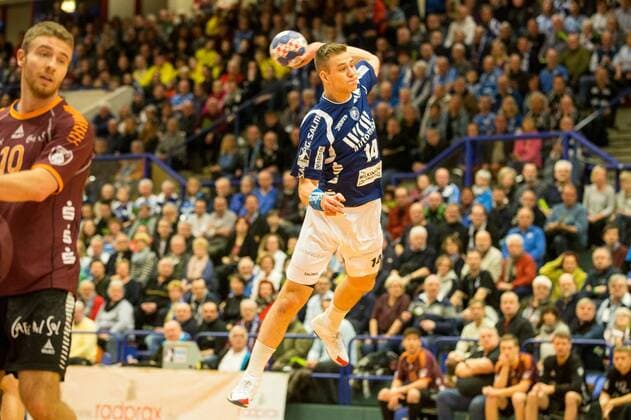Maciej Majdzinski 14 Bergischer HC casting Bergischer HC vs Eintracht Hildesheim 2 handball Bundesliga 10 02 18 Solingen, North Rhine-Westphalia Germany blades Hall Copyright: xcdnx