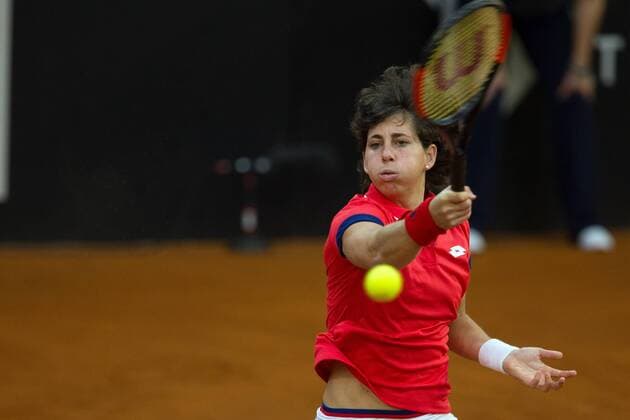 February 10, 2018 - Chieti, CH, Italy - Carla Suarez Navarro of Spain Team during 2018 Fed Cup BNP Paribas World Group II First Round match between Italy and Spain at Pala Tricalle Sandro Leombroni on February 10, 2018 in Chieti, Italy. Jasmine Paolini v Carla Suarez Navarro - Fed Cup BNP Paribas World Group II First Round  - ZUMAn230 20180210_zaa_n230_290 Copyright: xDaniloxDixGiovannix