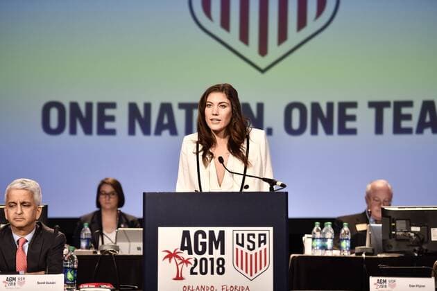 February 10, 2018 - Orlando, Florida, United States - Orlando, FL - Saturday February 10, 2018: Hope Solo during U.S. Soccer s Annual General Meeting (AGM) at the Renaissance Orlando at SeaWorld. Hope Solo - ZUMAt139 20180210_zaa_t139_191 Copyright: xRoyxK.xMillerx