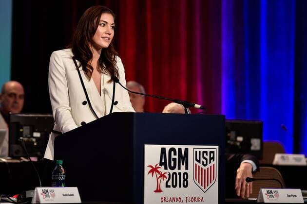 February 10, 2018 - Orlando, Florida, United States - Orlando, FL - Saturday February 10, 2018: Hope Solo during U.S. Soccer s Annual General Meeting (AGM) at the Renaissance Orlando at SeaWorld. Hope Solo - ZUMAt139 20180210_zaa_t139_266 Copyright: xRoyxK.xMillerx