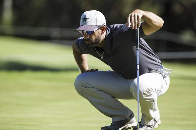 11th February 2018, Lake Karrinyup Country Club, Karrinyup, Australia; ISPS HANDA World Super 6 Perth golf, final round; James Nitties (AUS) prepares to putt  ActionPlus11985020