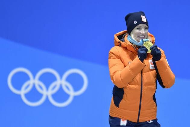 PyeongChang 2018, Eisschnelllauf, 3000m Damen, Siegerehrung 11-02-2018 ALGEMEEN: MEDAL PLAZA OLYMPISCHE SPELEN: Olympic Games Olympische Spiele Olympia OS PEYONGCHANG 2018 Carlijn Achtereekte wint goud op de 3.000 meter Foto: Sander Chamid xVIxVIxImagesx xSoenarxChamidxsportfotografiexIVx 10032295