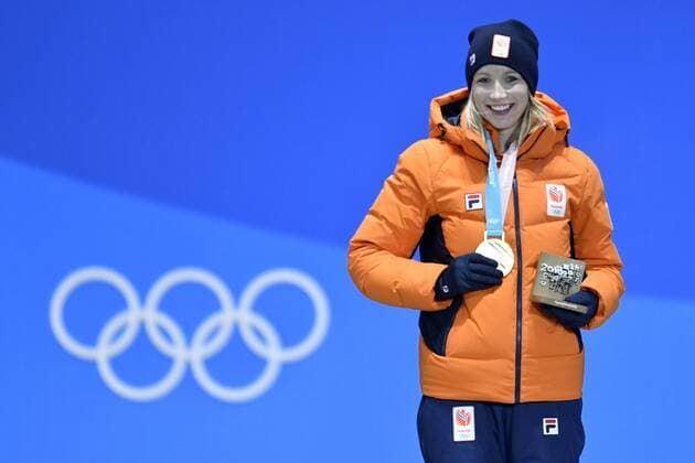 PyeongChang 2018, Eisschnelllauf, 3000m Damen, Siegerehrung 11-02-2018 ALGEMEEN: MEDAL PLAZA OLYMPISCHE SPELEN: Olympic Games Olympische Spiele Olympia OS PEYONGCHANG 2018 Carlijn Achtereekte wint goud op de 3.000 meter Foto: Sander Chamid xVIxVIxImagesx xSoenarxChamidxsportfotografiexIVx 10032304