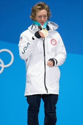 From left menÕs snowboard slopestyle gold medalist Redmond Gerard of the United States holds up his medal while on the podium during a medal ceremony for the Pyeongchang 2018 Winter Olympics, at the Olympic Medal Plaza in Daegwalnyeong, South Korea, on February 11, 2018.  OLY20180211144 MATTHEWxHEALEY