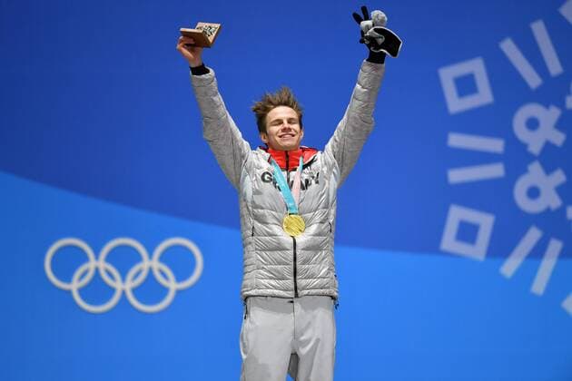 Andreas Walker GER Medal Gold Medal Olympic champion 1 square gold medalist gold gold medal Olympic Jubilee joy enthusiasm winners medals victory ceremony Olympic medals Plaza on 11 02 2018 ski jumping normal Hill men ski jumping Normal Hill at the Winter Olympics 2018 from 09 02 25 02 2018 in PyeongChang of South Korea
